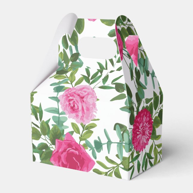 Ballotins Mariage floral rose vif (Verso)