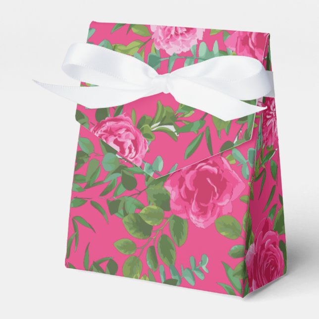 Ballotins Mariage floral rose vif (Verso)