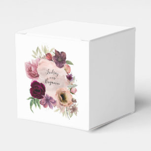 Ballotins Mariage floral rouge rose et bordeaux