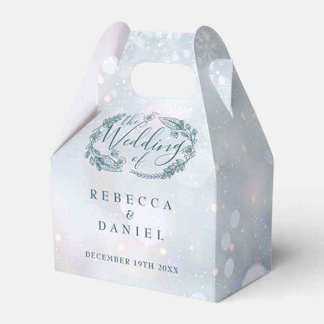Ballotins Mariage Floral Rustique Flocons de Neige (Verso)