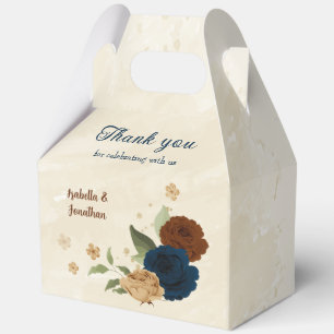 Ballotins mariage floral terracotta et marine