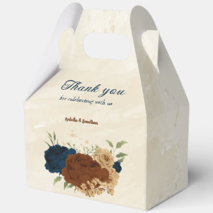 Ballotins mariage floral terracotta et marine