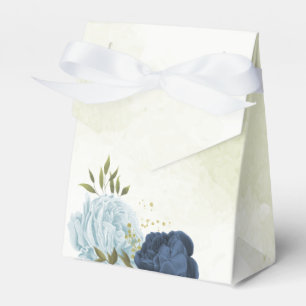 Ballotins mariage floral verdure bleu poussiéreux marine