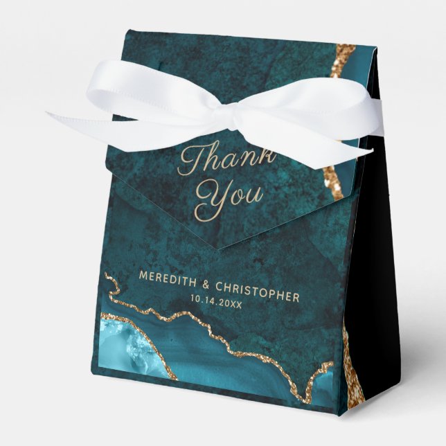 Ballotins Mariage Gold Turquoise Aqua Agate (Verso)