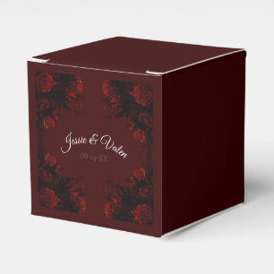 Ballotins Mariage gothique élégant floral rouge profond