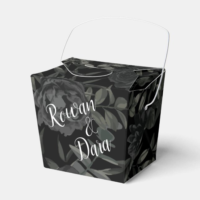 Ballotins Mariage gothique floral noir (Verso)