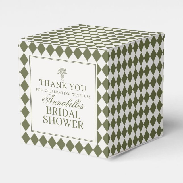 Ballotins Mariage Harlequin Brun Vert Olive Shower de Mariée (Verso)
