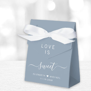 Ballotins Mariage Love Is Sweet Dusty Blue