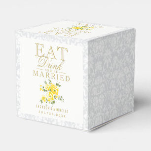 Ballotins Mariage Manger, Boire et être Heureux Jaune