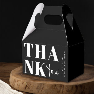 Ballotins Mariage Minimaliste Chic Noir Blanc Merci