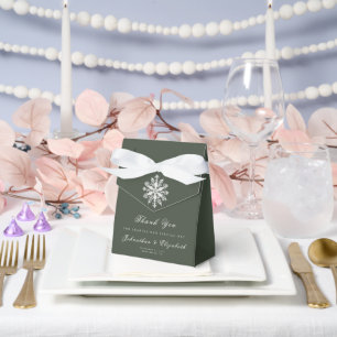 Ballotins Mariage minimaliste de flocon de neige Green