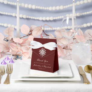 Ballotins Mariage minimaliste de flocon de neige Red