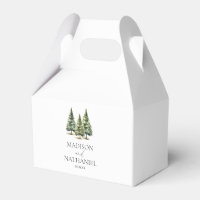 Mariage minimaliste de la forêt de pins neigeux d'