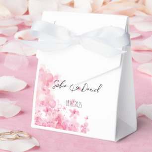Ballotins Mariage minimaliste fleurs sauvages roses blanc