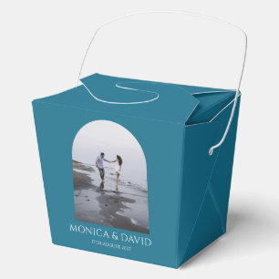 Ballotins Mariage Minimaliste Photo Bleu Sarcelle Moderne