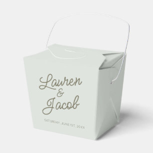 Ballotins Mariage minimaliste vert moderne
