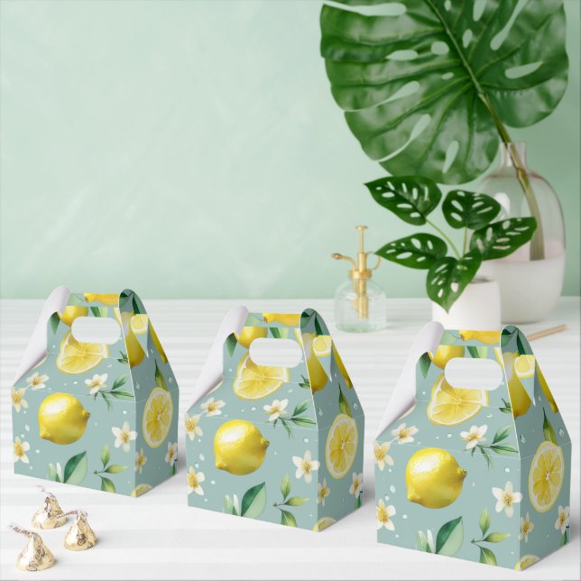Ballotins Mariage moderne citron bleu floral script shower d (Multiple)