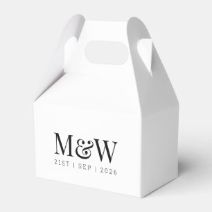 Ballotins Mariage moderne de Monogram Couple en noir et blan