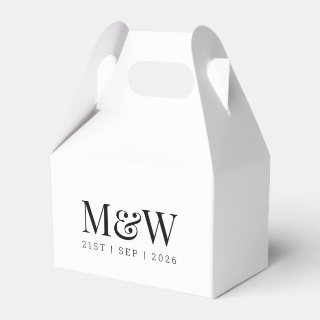 Ballotins Mariage moderne de Monogram Couple en noir et blan (Verso)