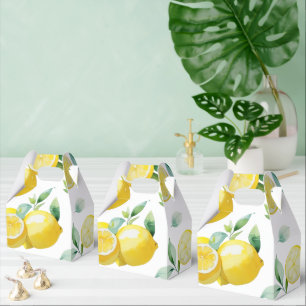 Ballotins Mariage moderne jaune citron floral script shower