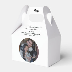 Ballotins Mariage moderne photo couple animal de compagnie c