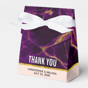 Ballotins Mariage moderne violet et or marbre Abstrait