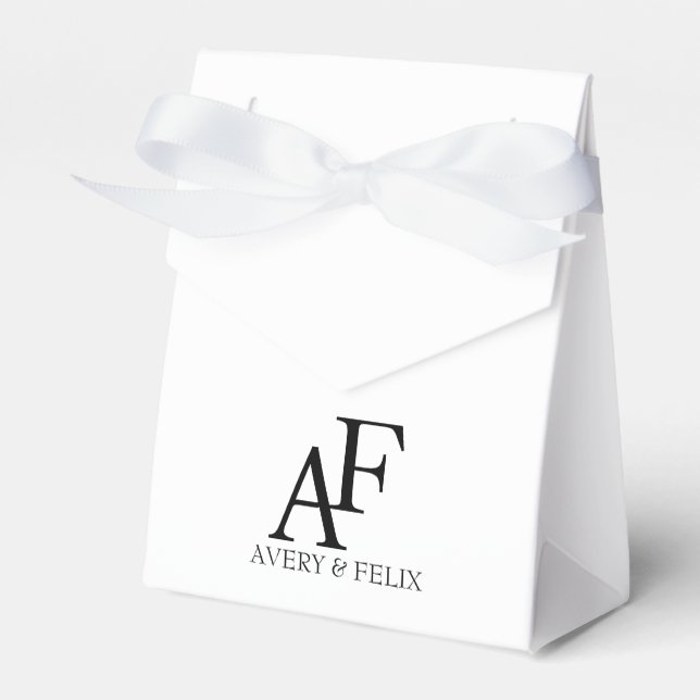 Ballotins Mariage Monogram noir et blanc Elegant invité (Verso)