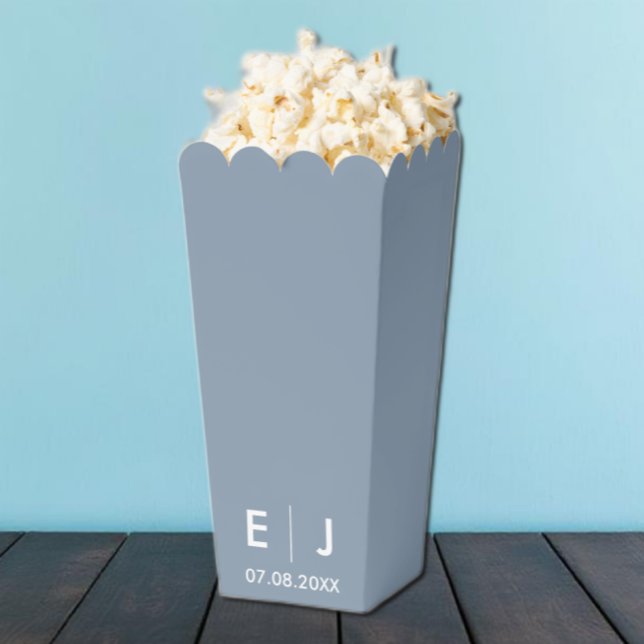 Ballotins Mariage monogramme bleu et blanc Dusty (Créateur téléchargé)