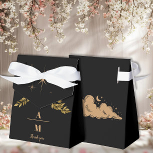 Ballotins Mariage Monogramme Céleste Minuit Étoiles Noires