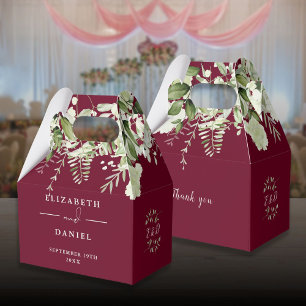 Ballotins Mariage Monogramme de Fleurs de Verdure de Bourgog