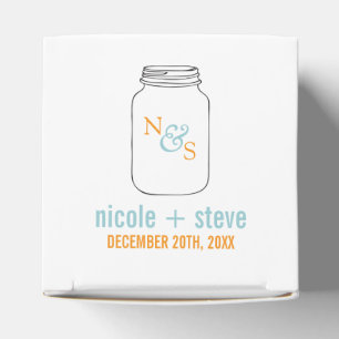 Ballotins Mariage Monogramme de menthe et de Tangerine Mason