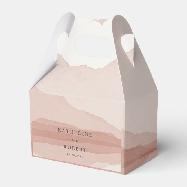 Ballotins Mariage Monogramme du paysage de la chaîne de mont (Verso)