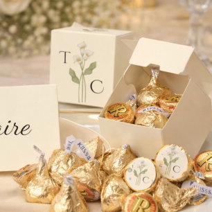 Ballotins Mariage Monogramme Lily Art Nouveau Crème