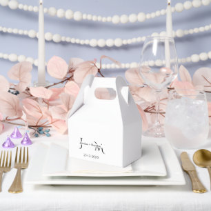 Ballotins Mariage Monogramme Minimaliste Noir & Blanc