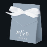 Ballotins Mariage Monogramme Moderne Bohème Rustique Bleu Po<br><div class="desc">Boîtes de Faveurs de Mariage Monogramme Moderne Bohème Rustique Bleu Poussiéreux</div>