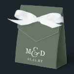 Ballotins Mariage Monogramme moderne classique vert<br><div class="desc">Vert Classique Moderne Monogramme Mariage Faveur Boîtes</div>