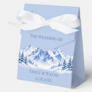 Ballotins Mariage Montagnes Aquarelle Eau Bleue et Neige