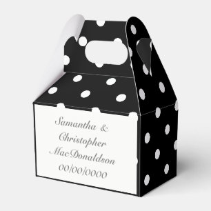 Ballotins Mariage motif de polkadot noir et blanc