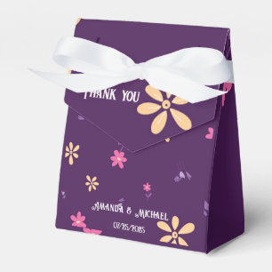 Ballotins Mariage Motif Monogram Purple Daisy