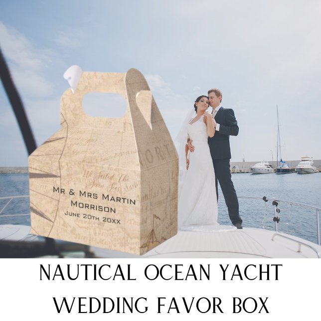Ballotins Mariage nautique (Nautical Ocean Yacht Wedding Favor Box)