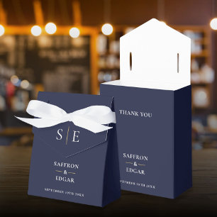 Ballotins Mariage Navy Blue Et Or Monogramme