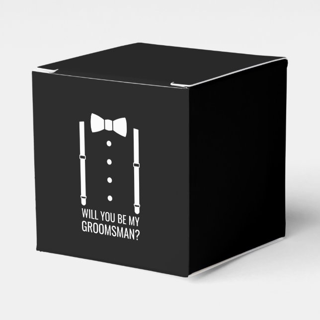 Ballotins Mariage noir Bow Cravate Groomsman Proposition (Verso)