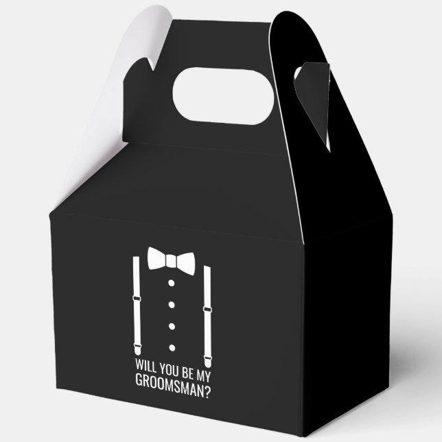 Ballotins Mariage noir Bow Cravate Groomsman Proposition (Recto)