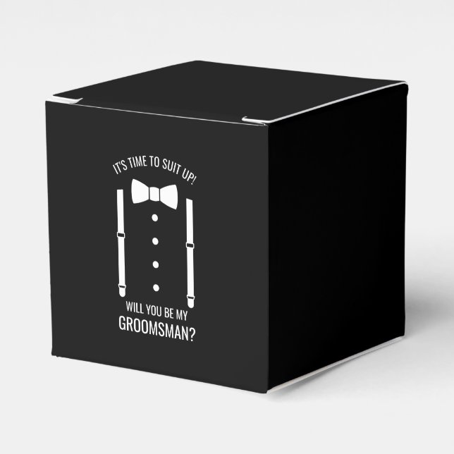 Ballotins Mariage noir Bow Cravate Groomsman Proposition (Verso)