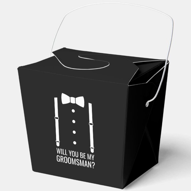 Ballotins Mariage noir Bow Cravate Groomsman Proposition (Recto)