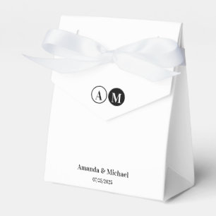 Ballotins Mariage noir et blanc minimaliste et chic