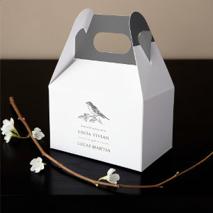 Ballotins Mariage Noir Et Blanc Oiseaux Vintage