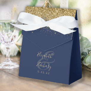 Ballotins Mariage Paillettes Or Bleu Nuit Moderne