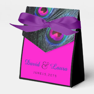 Ballotins Mariage Paon Bleu Turquoise et Rose Chaude