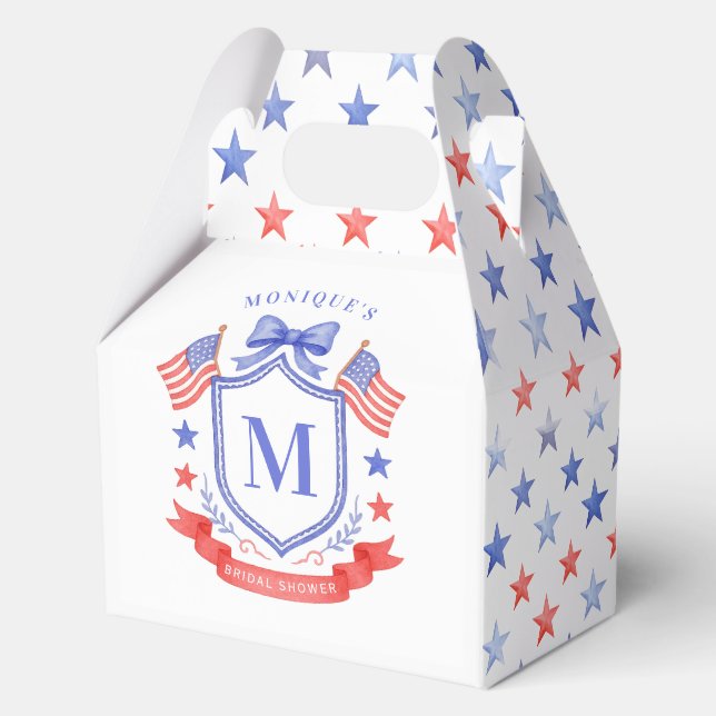 Ballotins Mariage Patriotique Rouge Blanc & Je Fais Monogram (Recto)